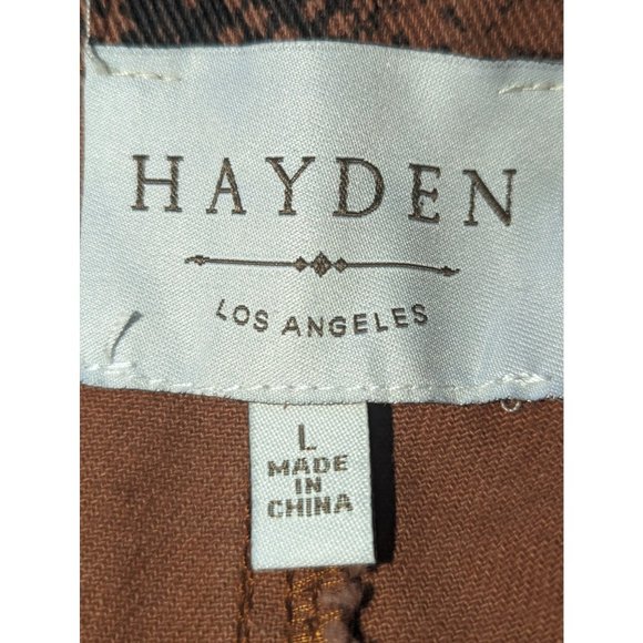 Hayden Los Angeles Denim Animal Print Mini Skirt Button front Fitted sz L - Picture 5 of 7